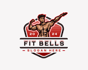 Bodybuilder Fitness Workout logo design