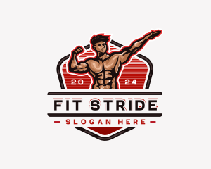 Bodybuilder Fitness Workout logo design