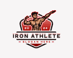 Bodybuilder Fitness Workout logo design