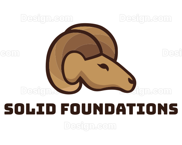 Brown Ram Head Logo