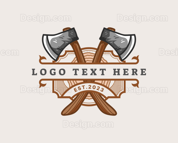 Lumberjack Woodcutter Axe Logo