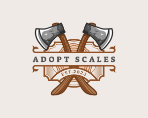 Lumberjack Woodcutter Axe  logo design