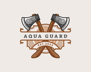 Lumberjack Woodcutter Axe  logo design