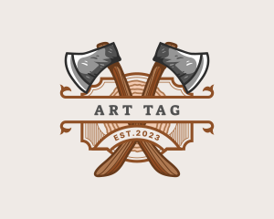 Lumberjack Woodcutter Axe  logo design