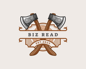 Lumberjack Woodcutter Axe  logo design