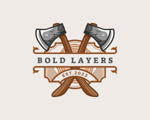 Lumberjack Woodcutter Axe  logo design