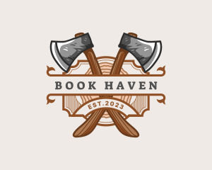 Lumberjack Woodcutter Axe  logo design