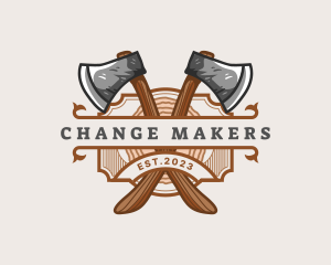 Lumberjack Woodcutter Axe  logo design