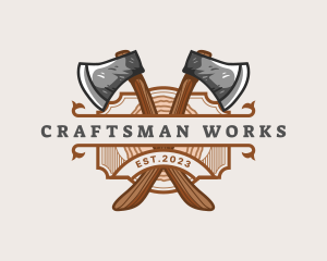 Lumberjack Woodcutter Axe  logo