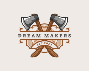 Lumberjack Woodcutter Axe  logo design