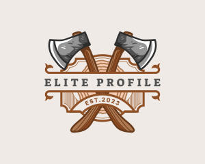 Lumberjack Woodcutter Axe  logo design