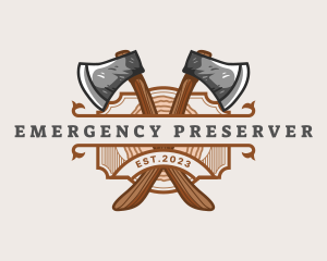 Lumberjack Woodcutter Axe  logo design