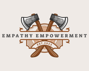 Lumberjack Woodcutter Axe  logo design