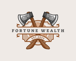 Lumberjack Woodcutter Axe  logo design