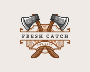 Lumberjack Woodcutter Axe  logo design