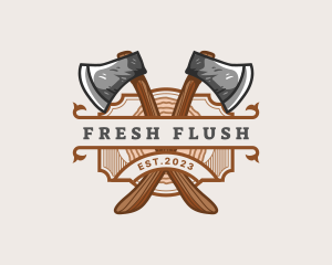 Lumberjack Woodcutter Axe  logo design