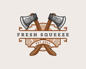 Lumberjack Woodcutter Axe  logo design