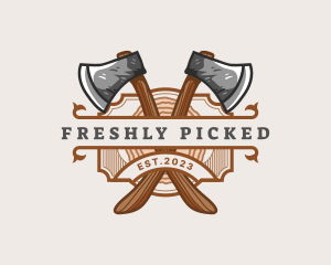 Lumberjack Woodcutter Axe  logo design