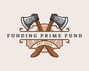 Lumberjack Woodcutter Axe  logo design