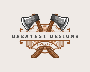 Lumberjack Woodcutter Axe  logo design