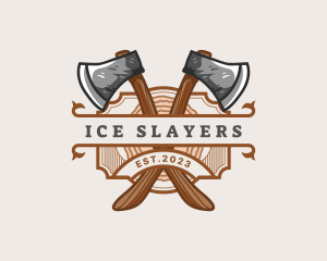 Lumberjack Woodcutter Axe  logo design