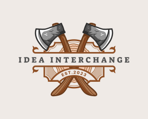 Lumberjack Woodcutter Axe  logo design