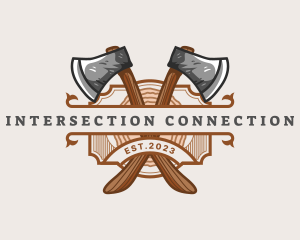 Lumberjack Woodcutter Axe  logo design