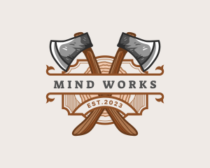 Lumberjack Woodcutter Axe  logo design