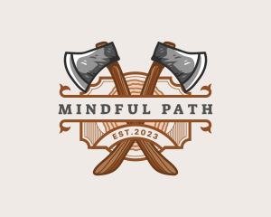 Lumberjack Woodcutter Axe  logo design