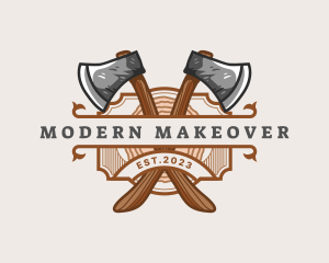 Lumberjack Woodcutter Axe  logo design