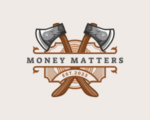 Lumberjack Woodcutter Axe  logo design