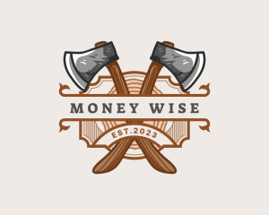 Lumberjack Woodcutter Axe  logo design