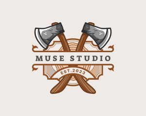 Lumberjack Woodcutter Axe  logo design