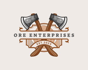 Lumberjack Woodcutter Axe  logo design