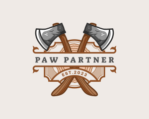 Lumberjack Woodcutter Axe  logo design