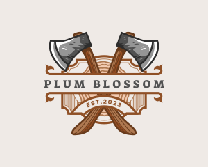 Lumberjack Woodcutter Axe  logo design