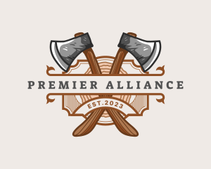 Lumberjack Woodcutter Axe  logo design