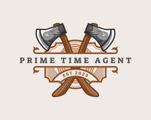 Lumberjack Woodcutter Axe  logo design