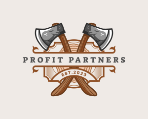 Lumberjack Woodcutter Axe  logo design