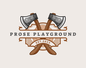 Lumberjack Woodcutter Axe  logo design