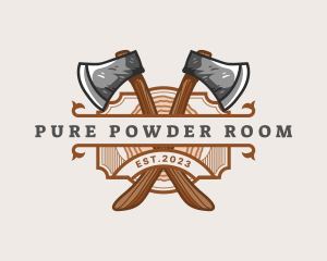 Lumberjack Woodcutter Axe  logo design