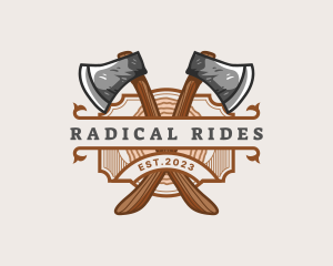 Lumberjack Woodcutter Axe  logo design