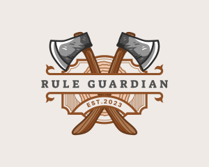 Lumberjack Woodcutter Axe  logo design