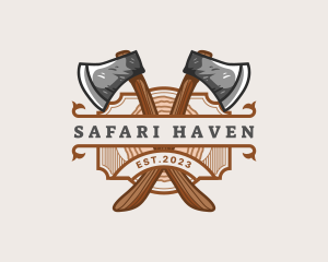 Lumberjack Woodcutter Axe  logo design