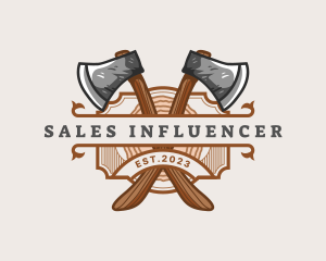 Lumberjack Woodcutter Axe  logo design