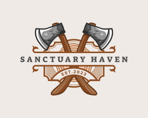 Lumberjack Woodcutter Axe  logo design