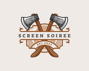 Lumberjack Woodcutter Axe  logo design