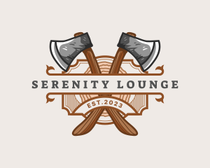 Lumberjack Woodcutter Axe  logo design