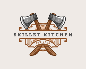 Lumberjack Woodcutter Axe  logo design