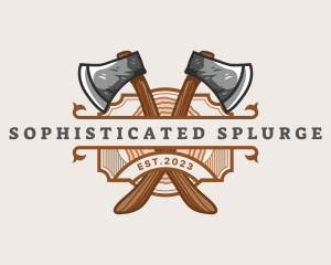 Lumberjack Woodcutter Axe  logo design